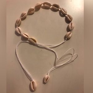 Cowrie shell choker necklace